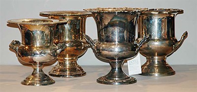 Lot 4300 - Four Silver Plated Wine Coolers