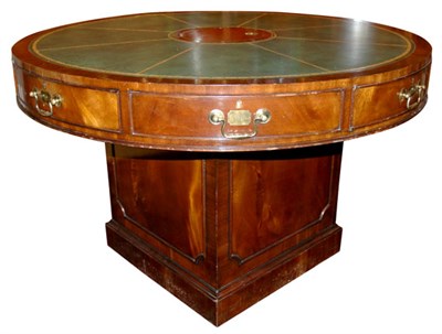 Lot 366 - Georgian Style Leather Top Mahogany Drum Table...