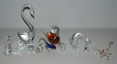 Lot 4213 - Miscellaneous Group of Eighteen Glass Animals