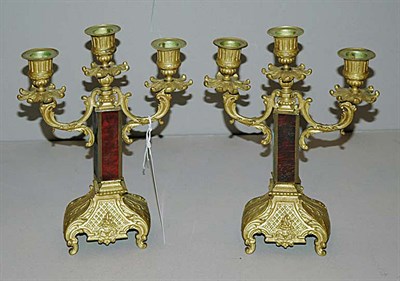 Lot 4340 - Pair of Rococo Style Gilt-Metal and Faux...
