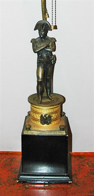 Lot 4370 - Empire Style Gilt Metal Figural Two-Light Lamp...