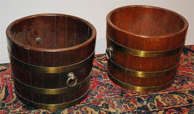 Lot 4383 - Pair of Georgian Style Brass Bound Mahogany...
