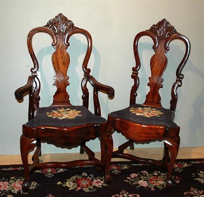Lot 571 - Set of Eight Georgian Style Mahogany Dining...