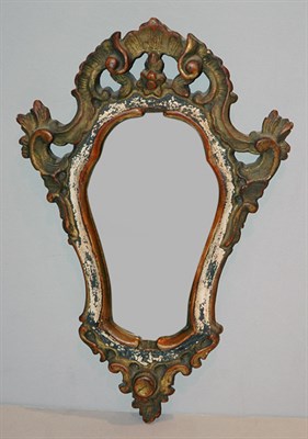Lot 525 - Rococo Style Painted Cartouche Mirror Height...