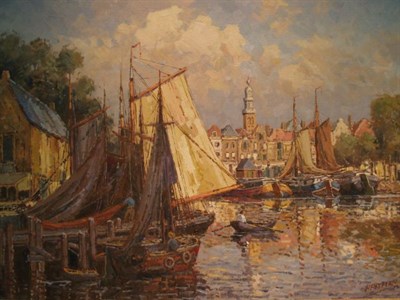 Lot 47 - Willem Heytman Dutch, b. 1950 Harbor Scene...