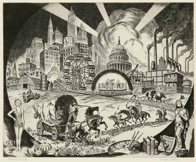 Lot 4205 - Ralph Fabri AMERICANA Etching, 1940, signed...