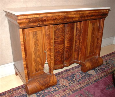 Lot 371 - American Empire Marble Top Mahogany Sideboard...