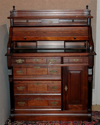 Lot 405 - American Mahogany Roll Top Desk Height 48 1/2...