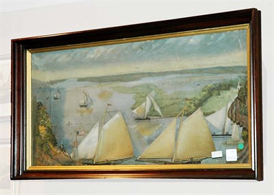 Lot 268 - Diorama of Sailboats Height 10 inches, width...