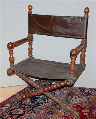 Lot 141 - Continental Fruitwood Folding Armchair