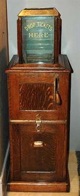 Lot 564 - Ingersoll Rand Oak Ticket Taker Machine Height...