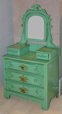 Lot 266 - Victorian Style Green Painted Child's Dresser...
