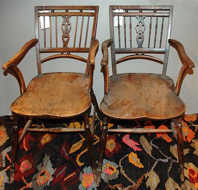 Lot 577 - Set of Seven Provincial Georgian Style Windsor...