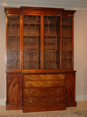 Lot 1129 - George III Mahogany Breakfront Bookcase Late...