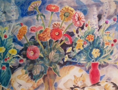Lot 45 - C. Bertram Hartman American, 1882-1960 Zinnias...