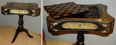 Lot 578 - Chinoiserie Decorated Black Lacquered Game...