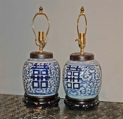 Lot 536 - Pair of Asian Blue and White Porcelain Vases...