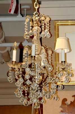 Lot 464 - Louis XV Style Gilt-Metal and Glass Four-Light...