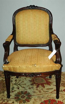 Lot 501 - Louis XV Style Walnut Fauteuil