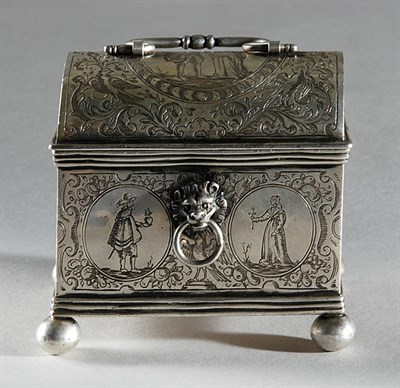 Lot 374 - Continental Silver Marriage Casket 18th...