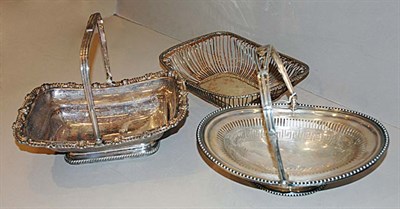 Lot 399A - Three Georgian Style Silver Plated Baskets