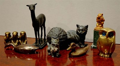 Lot 352 - Miscellaneous Group of Metal Miniature Animals...