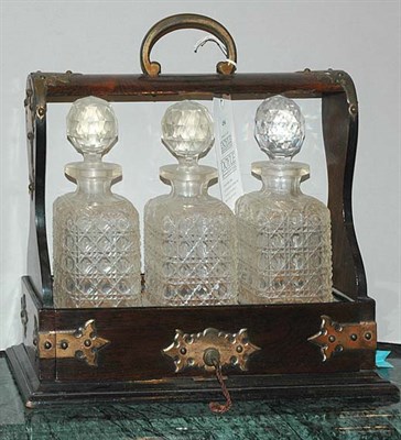 Lot 456 - Victorian Brass Mounted Mahogany Three-Bottle...