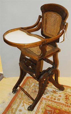 Lot 309 - Victorian Oak and Caned Child's Highchair...