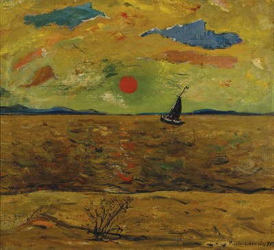 Lot 1105 - Nicolai Cikovsky American, 1894-1984 Red Sun ,...