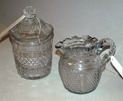 Lot 339 - Cut Glass Water Pitcher; Together with a Cut...
