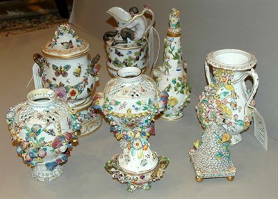 Lot 341 - Eight Meissen Style Porcelain Table Articles...