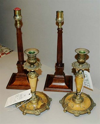Lot 346 - Two Pairs of Candlesticks Comprising a...