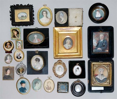 Lot 355 - Miscellaneous Group of Portrait Miniatures and...
