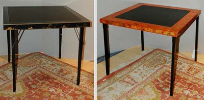 Lot 561 - Two Painted Folding Card Tables Height 28...