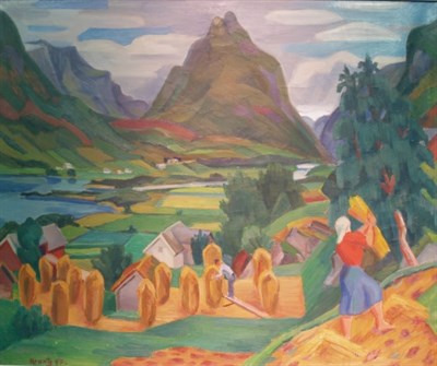 Lot 53 - Nils Krantz Norwegian, 1886-1954 Mountainous...
