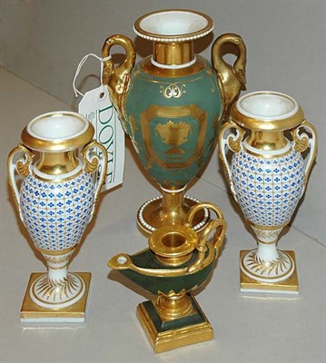 Lot 427 - Three Neoclassical Style Porcelain Urns;...