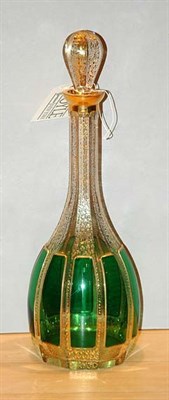 Lot 508 - Bohemian Gilt Decorated Green and Colorless...