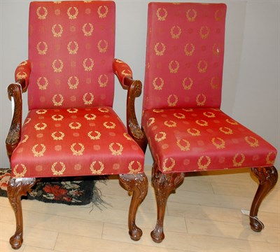 Lot 3154 - Set of Eight Georgian Style Upholstered...