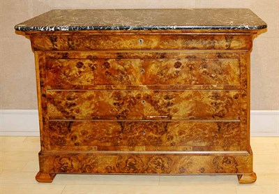Lot 537 - Empire Marble Top Burl-Walnut Chest Height 38...