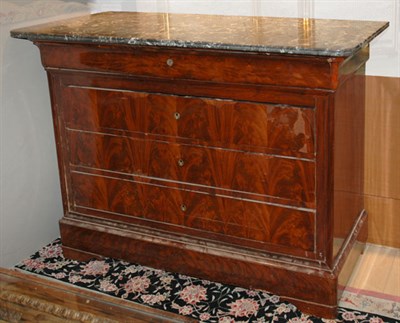 Lot 557 - Empire Style Marble Top Mahogany Commode...