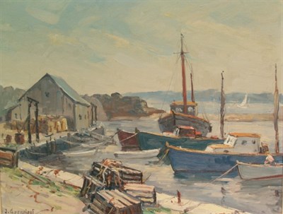 Lot 40 - Jacob Greenleaf American, 1887-1968 Harbor...