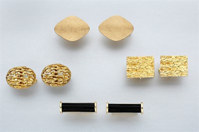 Lot 495 - Four Pairs of Gold Cufflinks