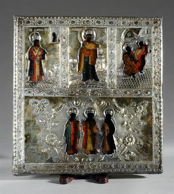 Lot 465 - Russian Silver Mounted Icon Dated 1802...