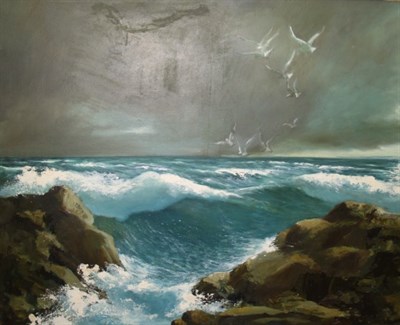 Lot 68 - Manner of Frederick Judd Waugh Crashing Surf...