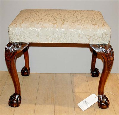 Lot 561 - Georgian Style Upholstered Mahogany Stool...
