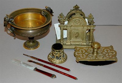 Lot 3450 - Miscellaneous Group of Edwardian Desk Articles...