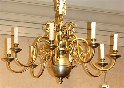 Lot 559 - Anglo-Dutch Brass Eight-Light Chandelier...