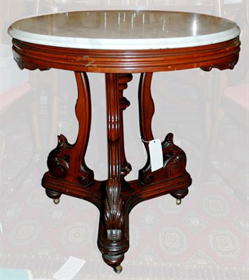 Lot 4137 - Victorian Marble Top Walnut Center Table...