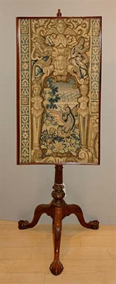 Lot 1477 - George III Mahogany Pole Screen The...