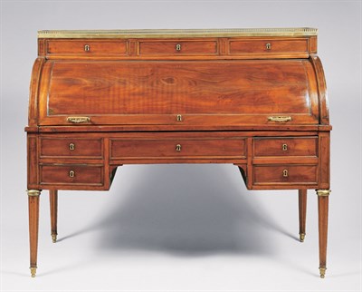 Lot 1435 - Louis XVI Brass Mounted Mahogany Bureau a...
